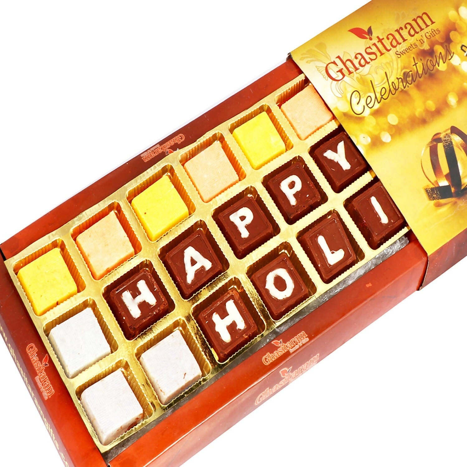 Ghasitaram Holi Gifts Chocolate - Happy Holi Chocolate in Brown Box