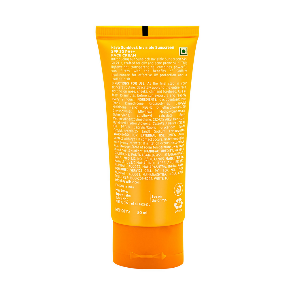 Kaya Sunblock Invisible Sunscreen With SPF 30
