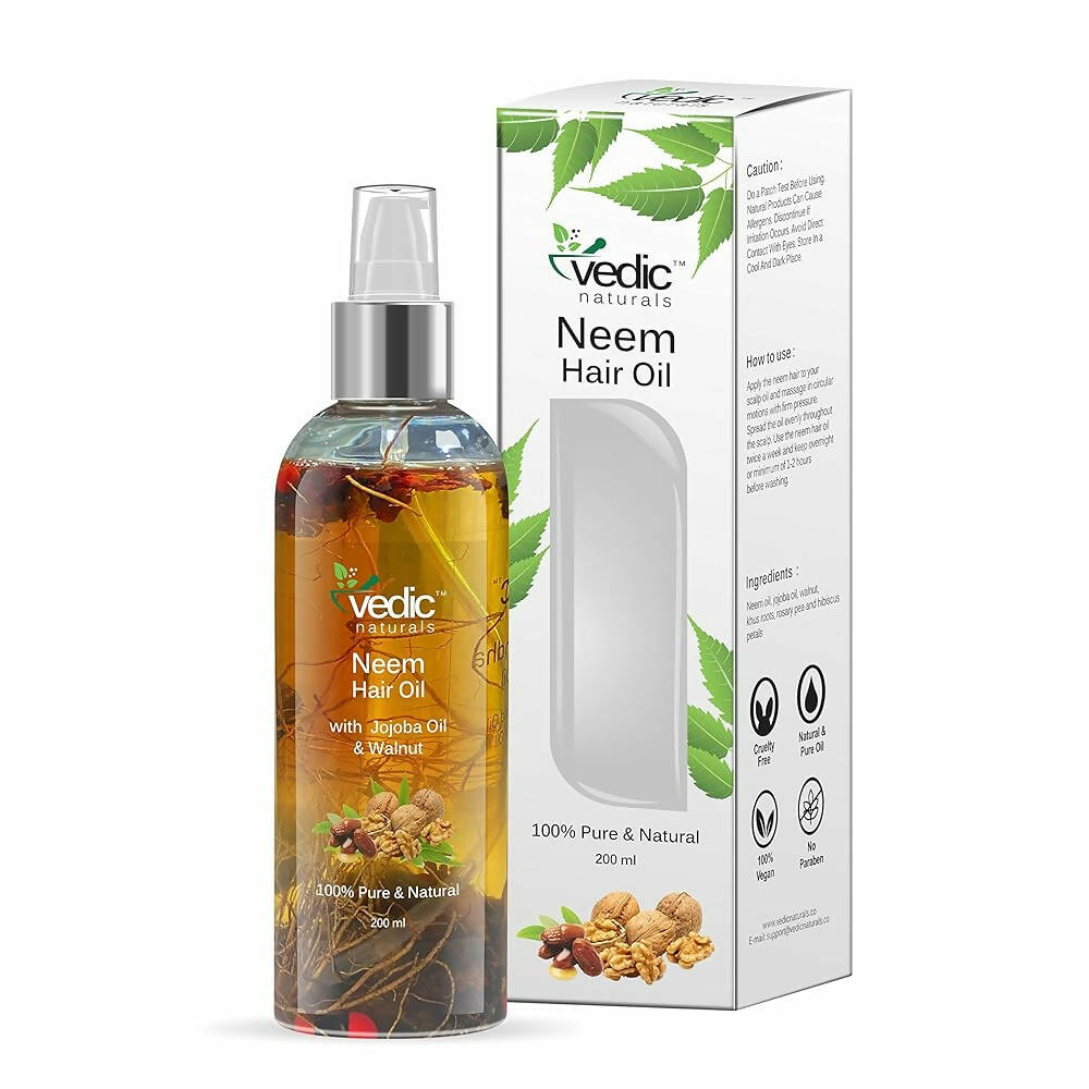 Vedic Naturals Neem Hair Oil With Jojoba Oil & Walnut Oil