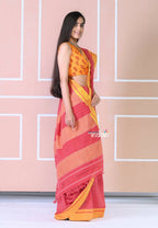 Very Much Indian Traditional Patteda Anchu Ilkal Handloom Saree-Disperse Orange - Distacart