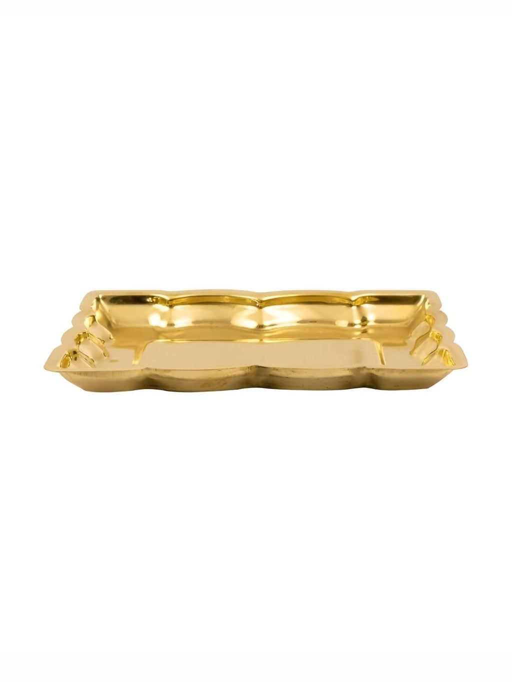 Spillbox Gold-Toned Brass Rectangular Betal Thali Pooja Essential