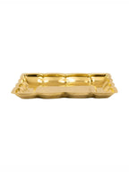 Spillbox Gold-Toned Brass Rectangular Betal Thali Pooja Essential