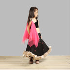 Pink Cow Fashions Black Ghagra Choli With Pink Dupatta