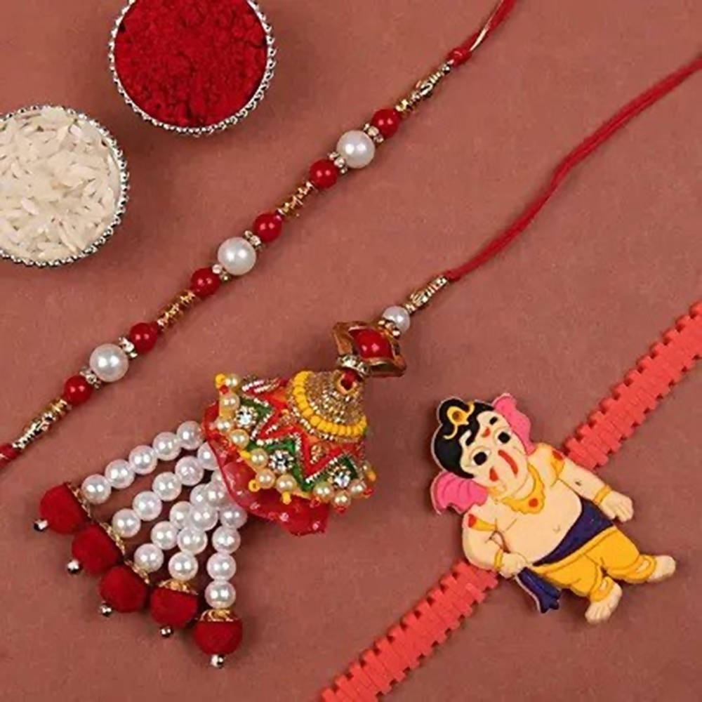 Bhaiya Bhabhi Pearl Set & Bal Ganesha Rakhi