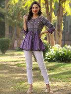 Juniper Women's Lavender Printed Flared Tunic - Distacart