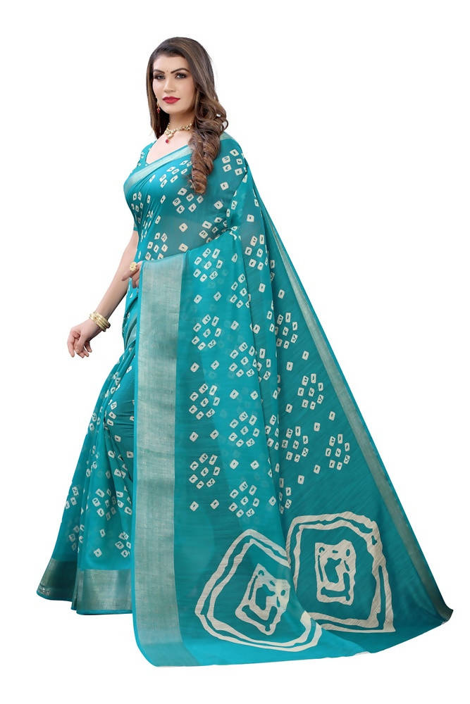 Vamika Rama Green Linen Zari Border Saree