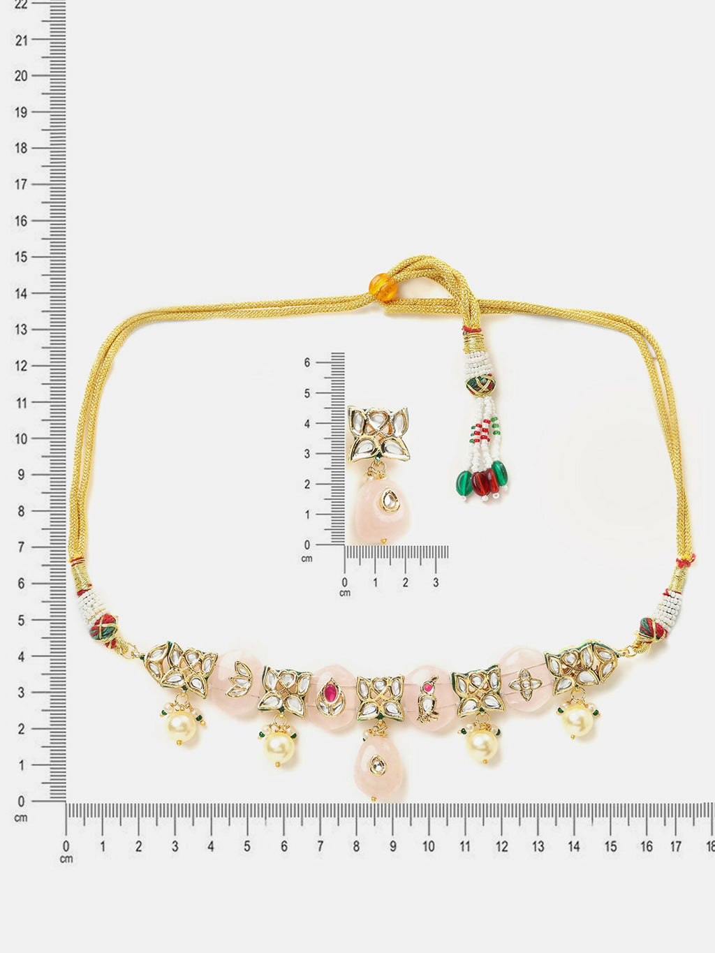 Ruby Raang Gulnaar Necklace And Earrings Set