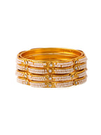 NVR Women's Set of 4 Gold-Plated Traditional Pearls Beaded Bangles - Distacart