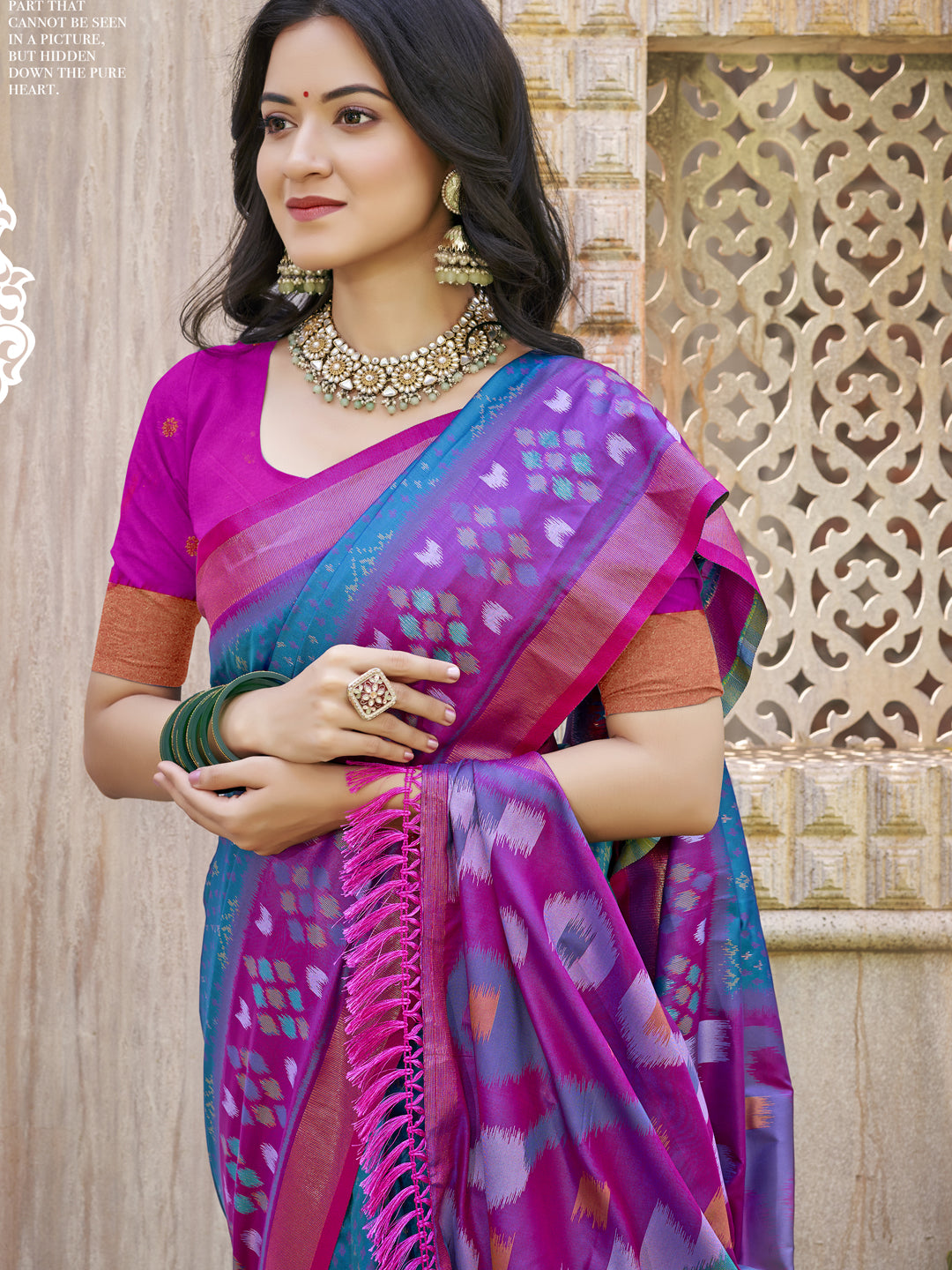 Anaita Teal Pochampally Silk Saree With Floral Printed Work With Blouse - Distacart