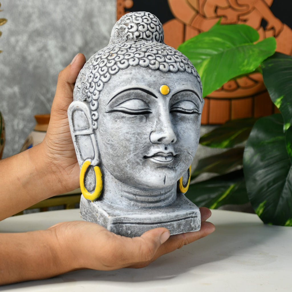 Sowpeace Premium Large Terracotta Meditating Buddha Head Tabletop - Distacart
