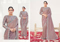 Pyaji Crush Paper Silk Moti work Saree with Unstitched Blouse - Norita Varya