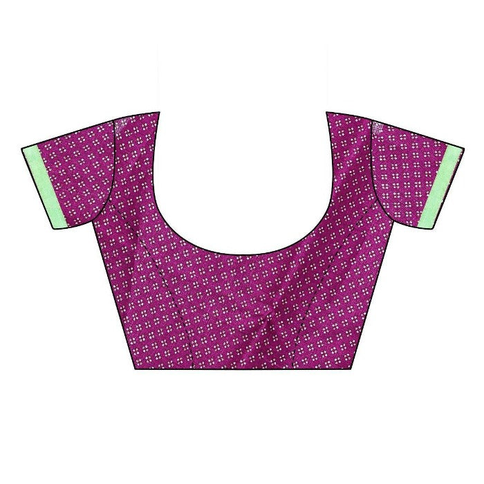 Vamika Purple Mirror Work With Jhalar Khadi Blouses