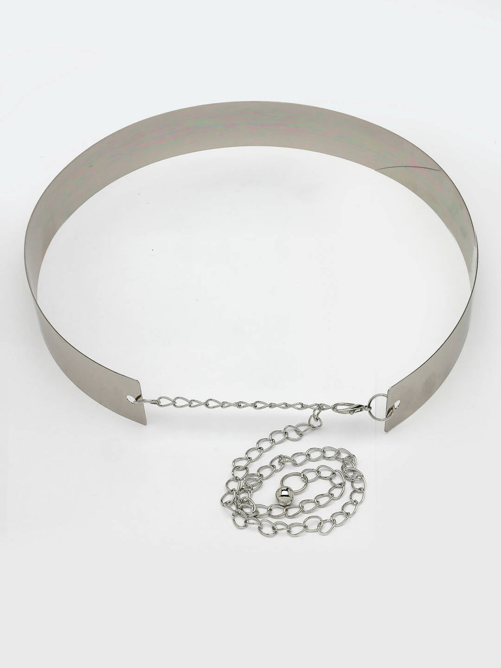NVR Women Circular Silver Plated Adjustable Broad Belt