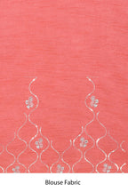 Pink Organza Satin Silk Sequence Embroidered with Stone work Saree - Nimaya Benzy