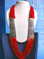 Inhanns Saree Shobha Statement Necklace - Red