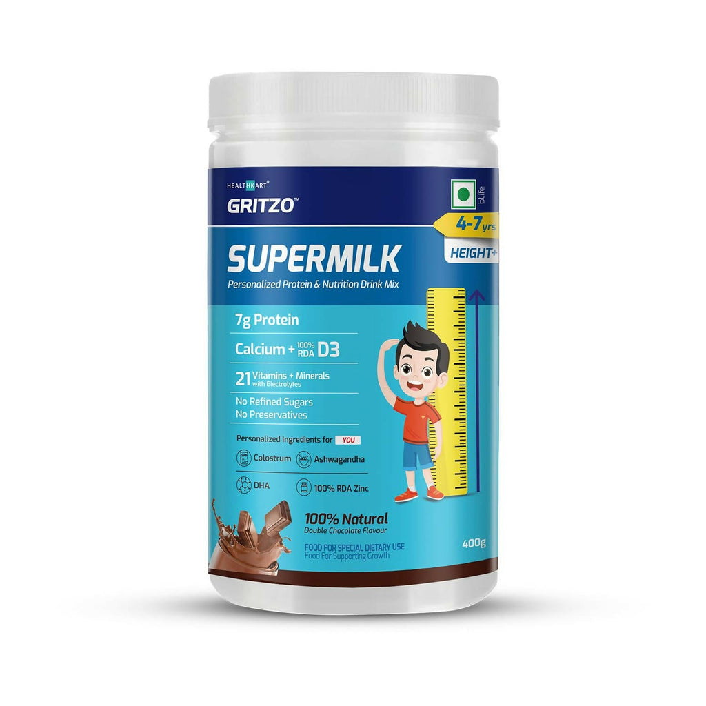 Gritzo Supermilk Height+ For 4-7Y Boys - Double Chocolate Flavor - Distacart