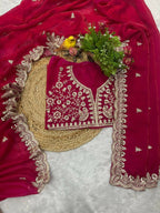Joban Fashion Red Frendy Satin Silk Party Wear Sarees - Distacart