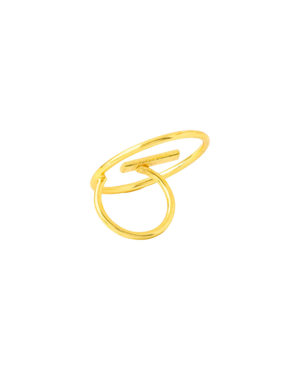 NVR Women Gold-Polished Adjustable Finger Ring