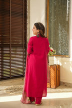 The52 Rani Women's Beautiful South Cotton Fabric Straight Kurta with Pant And Dupatta Set - Distacart
