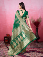 Vedant Vastram Banarasi Silk Fashion Saree - Green
