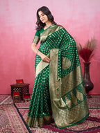 Vedant Vastram Banarasi Silk Fashion Saree - Green
