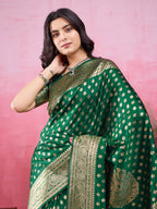 Vedant Vastram Banarasi Silk Fashion Saree - Green