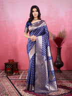 Vedant Vastram Banarasi Silk Fashion Saree - Navy