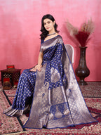 Vedant Vastram Banarasi Silk Fashion Saree - Navy