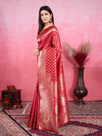 Vedant Vastram Banarasi Silk Fashion Saree - Red