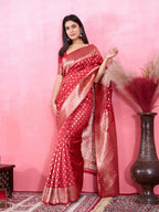 Vedant Vastram Banarasi Silk Fashion Saree - Red