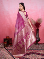 Vedant Vastram Banarasi Silk Fashion Saree - Wine