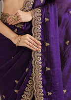 Joban Fashion Blue Frendy Satin Silk Party Wear Sarees - Distacart