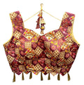 Vamika Maroon Banglori Silk Digital Print And Embroidery Blouse - Distacart