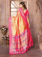 Aastha Fashion Gold Banarasi Tissue Silk Weaving Saree - Distacart