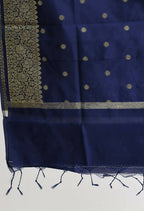 Mominos Fashion Moeza Women's Banarsi Silk Woven Design Navy Blue Dupatta - Distacart