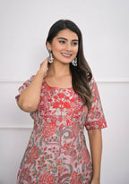 Festive Wear Ethnic Red chanderi Stitched Suit - Anbazaar