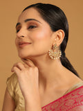 Nuyug 18k Gold-Plated American Diamonds Studded Contemporary Shaped Dangler Earrings - Distacart