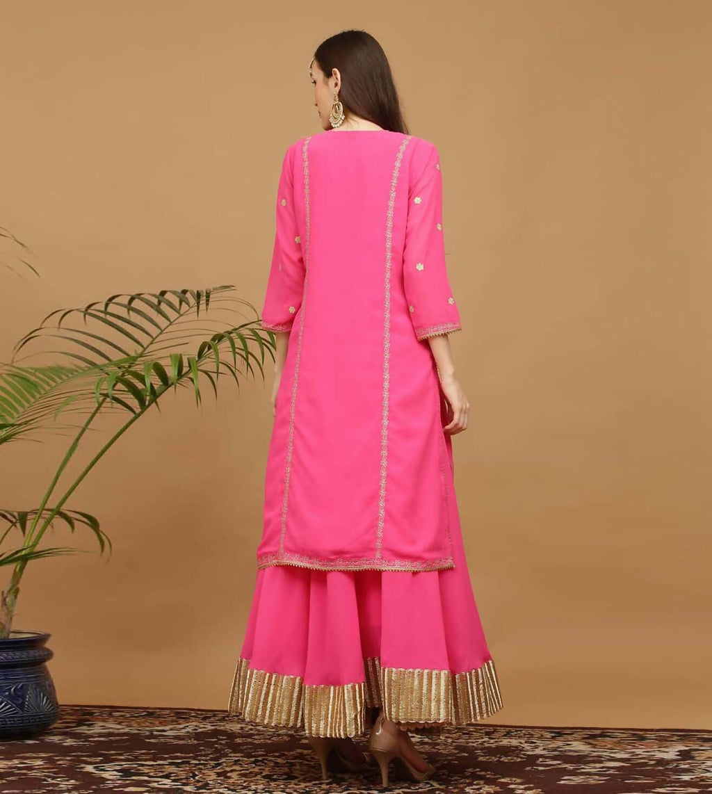Joban Fashion Pink Georgette Lehenga Set