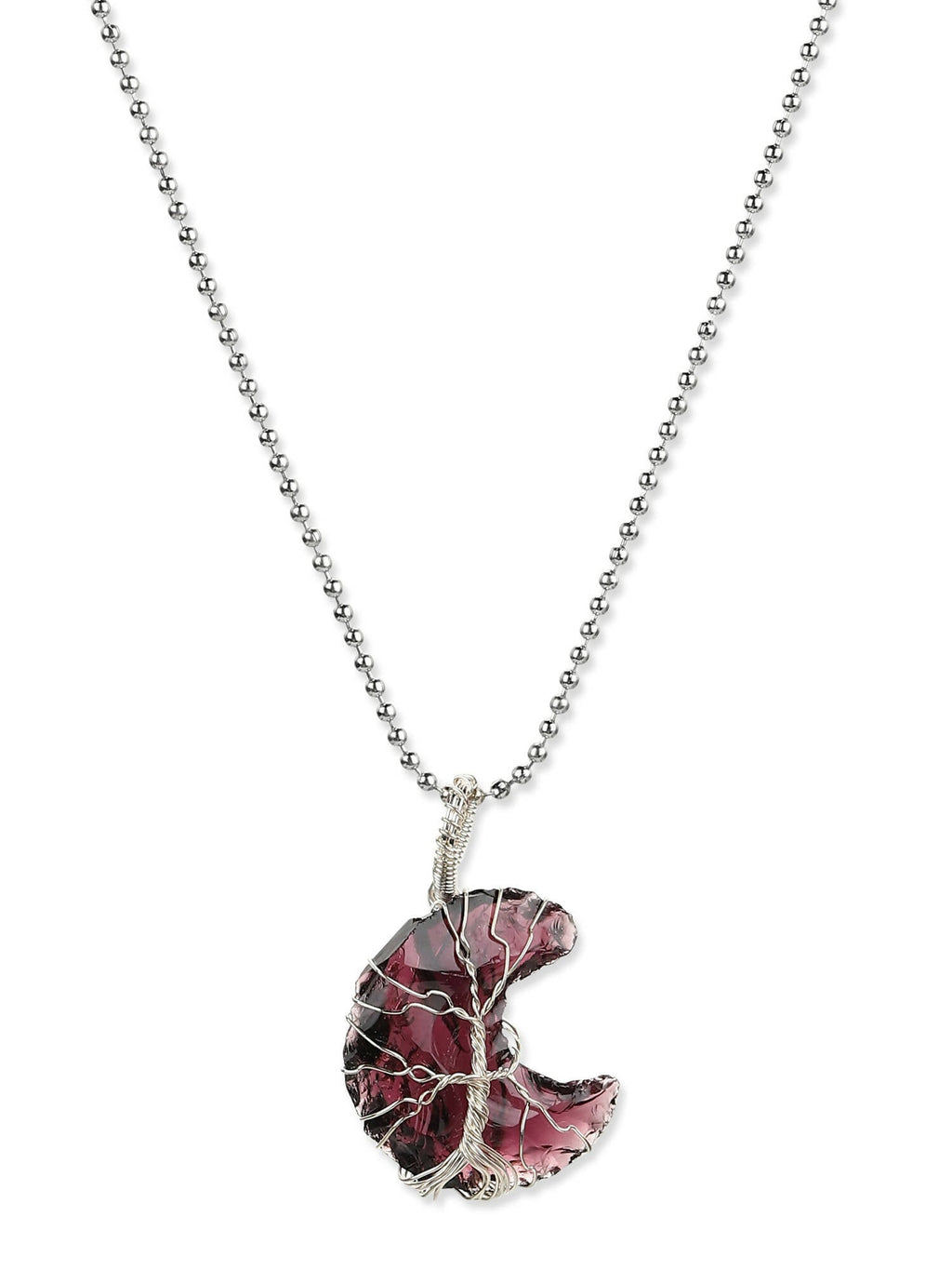 Women's Silver-Toned Purple Silver-Plated Handcrafted Chain - Ruby Raang - Distacart