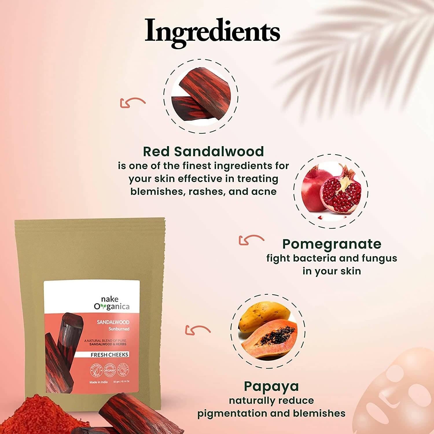 Nake Organica Sandalwood Fresh Cheeks Face Mask
