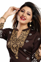 Snehal Creations Endearing Ethnicity Short Brown Tunic