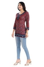 Snehal Creations Magical Maroon Summer Cool Printed Short Kurti Tunic Top - Distacart