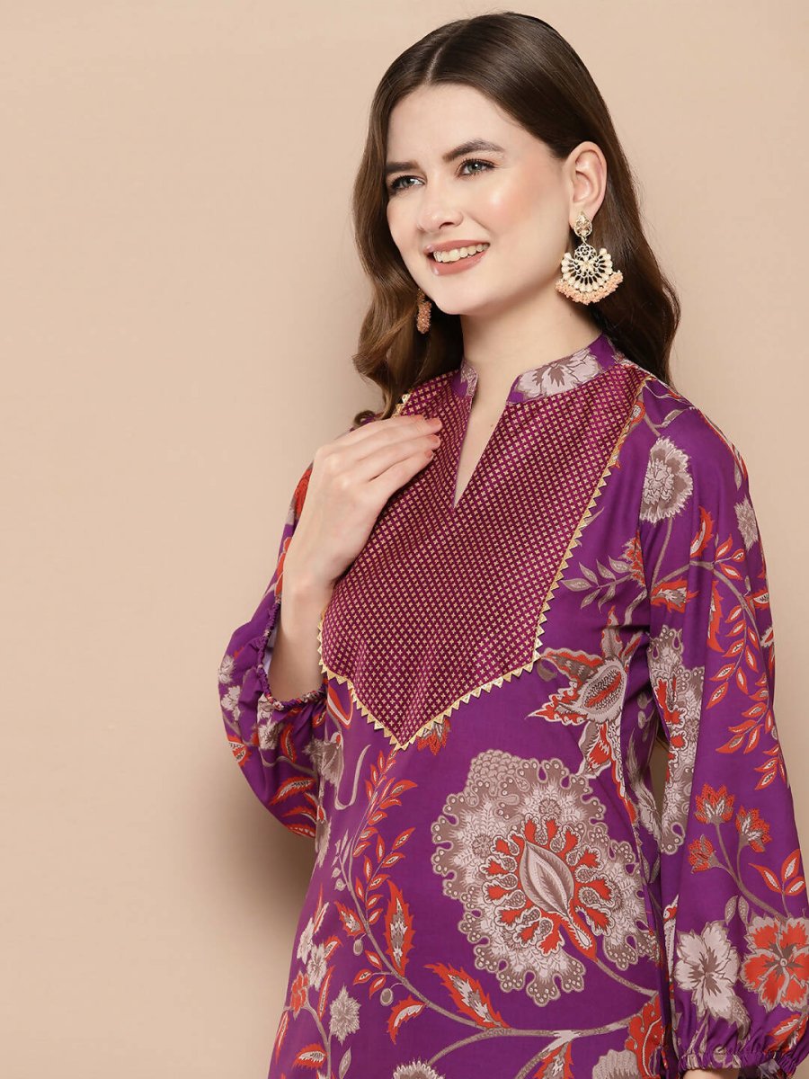 Ahalyaa Women's Traditional wear Tunic - Purple