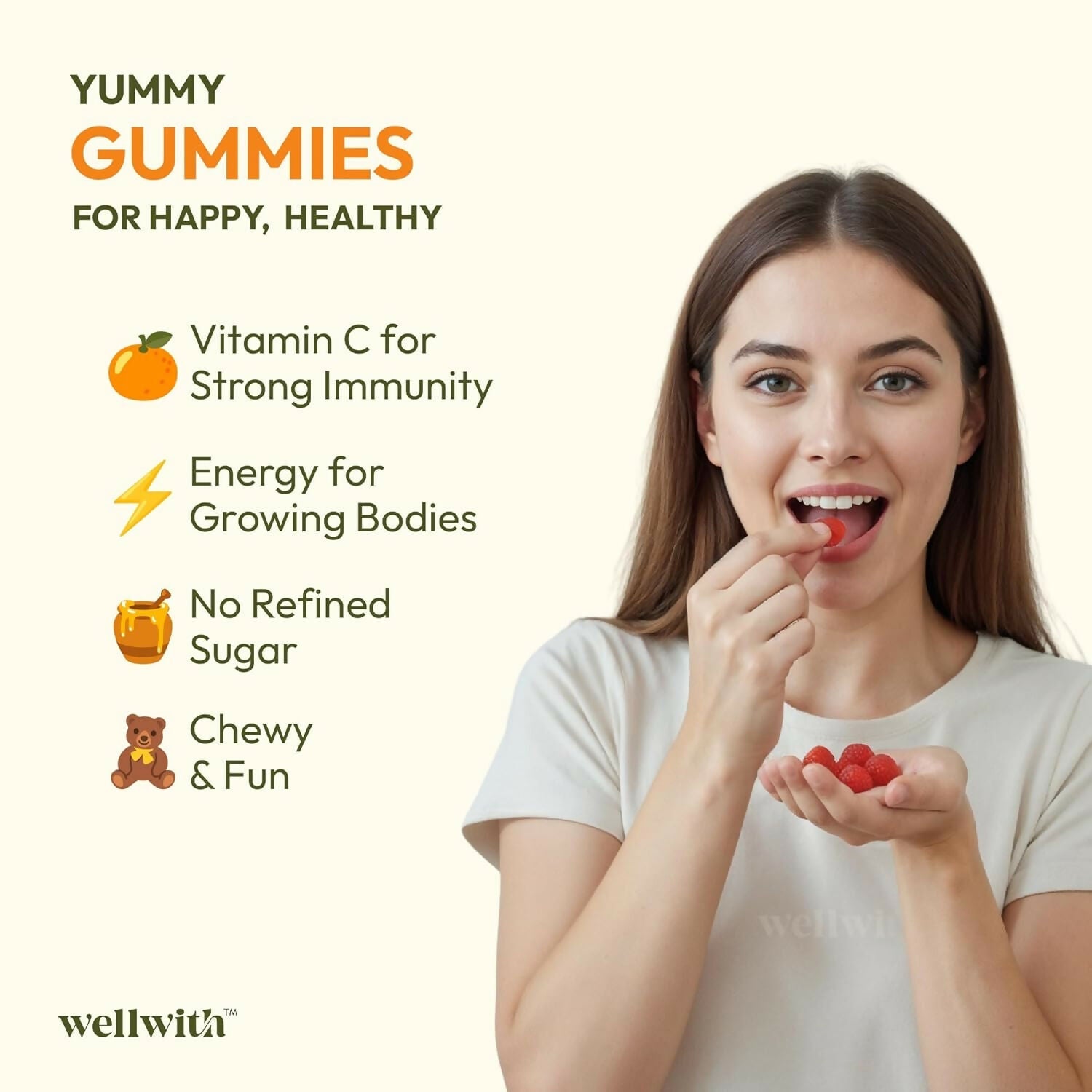 Wellwith Sea buckthorn Vitamin C Rich, multivitamin supplement, Immunity Gummies
