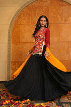 AI Fashion Black Crepe Designer Navratri Wear Lehenga Choli Collection