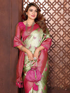 Aastha Fashion Pista Tissue Silk Weaving Saree - Distacart