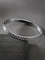 NVR Men's Silver-Plated Stainless Steel Kada Bracelet - Distacart