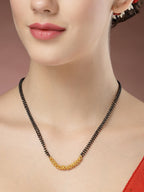NVR Women's Set of 2 Black Gold-Polished & Beaded Mangalsutra - Distacart