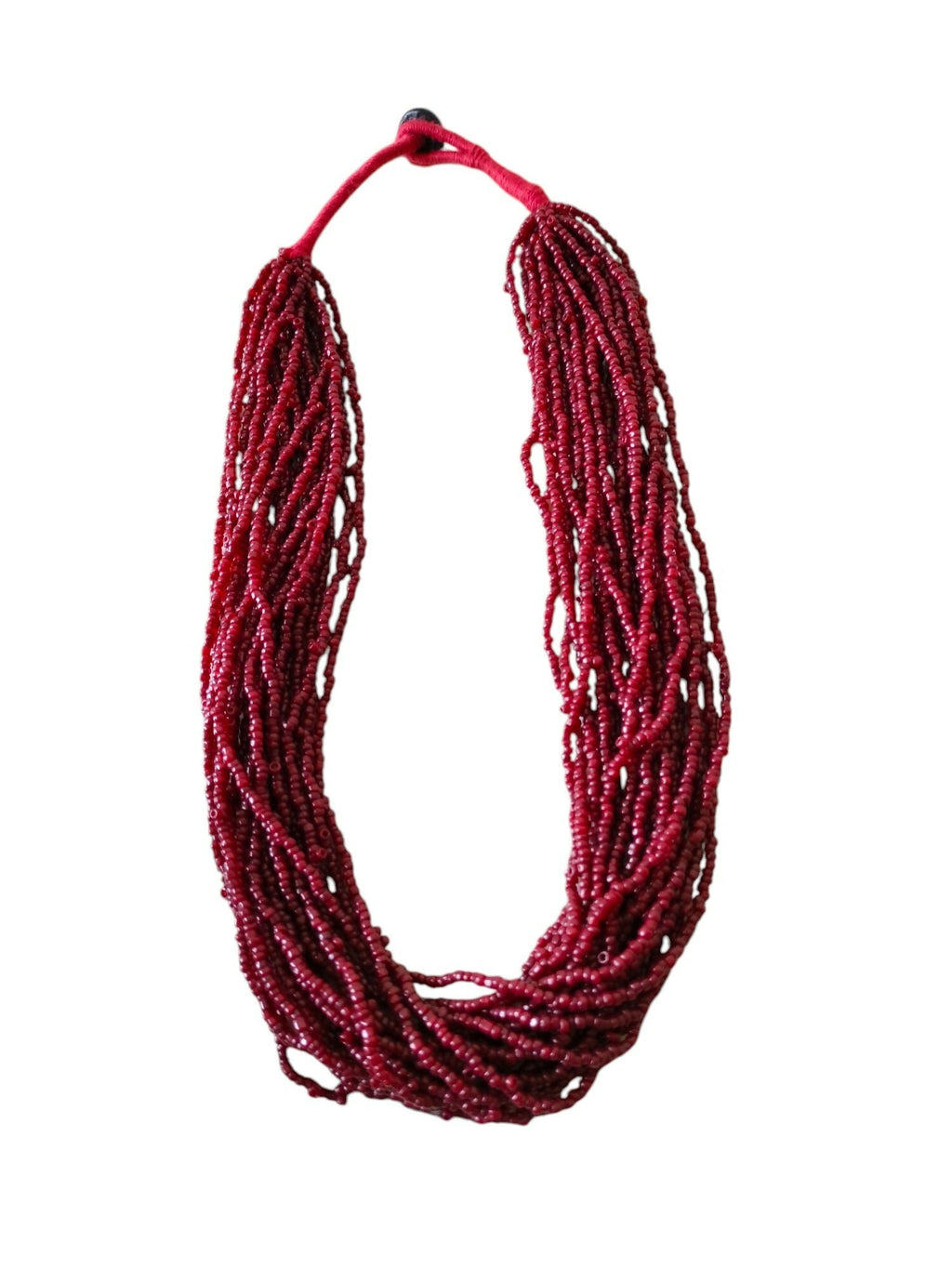 Inhanns Handmade Beaded Multilayer Necklace, 20 Layers - Maroon