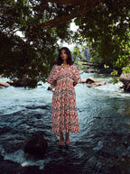 trueBrowns Carrot Cotton Ikat Dress - Distacart